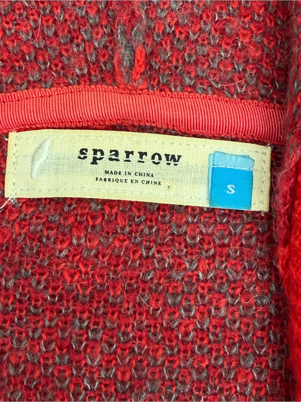 Anthropologie Maraschino Floral by Sparrow Oversized Red Floral Hooded Sweater - Picture 7 of 12